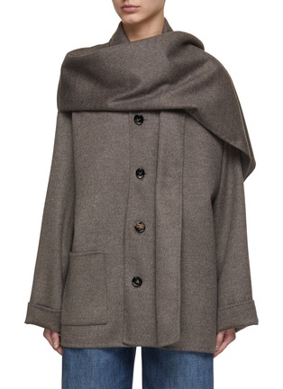 Main View - Click To Enlarge - BOTTEGA VENETA - Attached Scarf Cashmere Coat