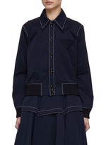 BOTTEGA VENETA | Contrast Stitch Button Up Blouson | Women | Lane