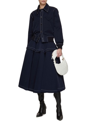 Figure View - Click To Enlarge - BOTTEGA VENETA - Contrast Stitch Skirt
