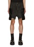 Main View - Click To Enlarge - RICK OWENS  - Extended Leather Pockets Denim Cargo Shorts