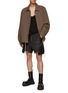 Figure View - Click To Enlarge - RICK OWENS  - Extended Leather Pockets Denim Cargo Shorts