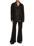 Figure View - Click To Enlarge - RICK OWENS  - Flared Leg Wool Twill Pants