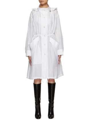 Main View - Click To Enlarge - THE LOOM - Linen Blend Ruffle Hooded Parka