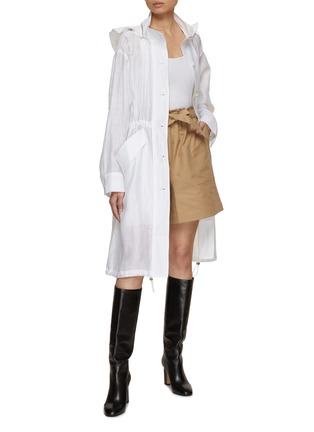 Figure View - Click To Enlarge - THE LOOM - Linen Blend Ruffle Hooded Parka
