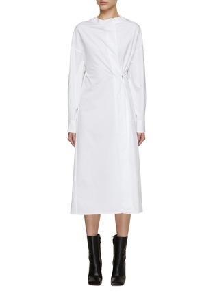 Main View - Click To Enlarge - CALCATERRA - X Fold Front Shirt Dress