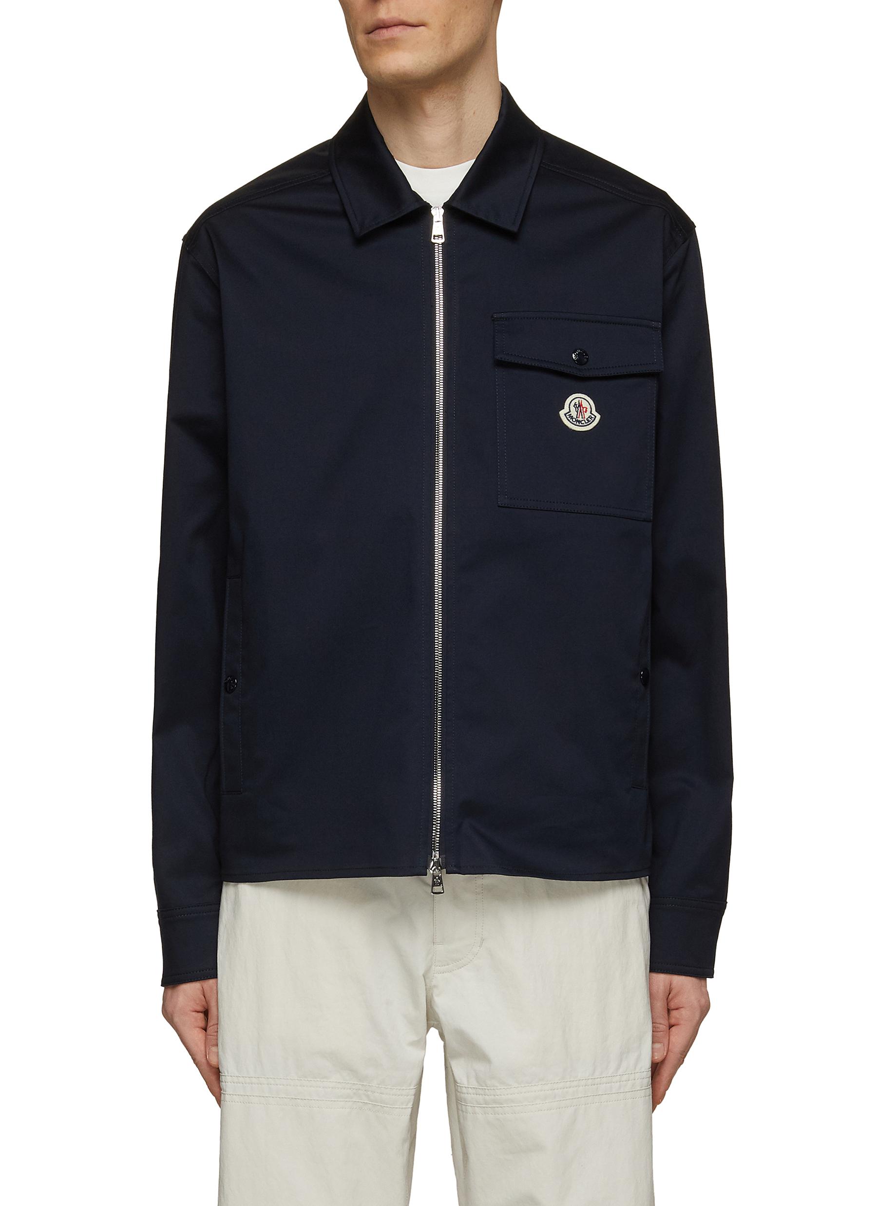 MONCLER Logo Chest Pocket Zip Up Shirt Jacket Men Lane Crawford