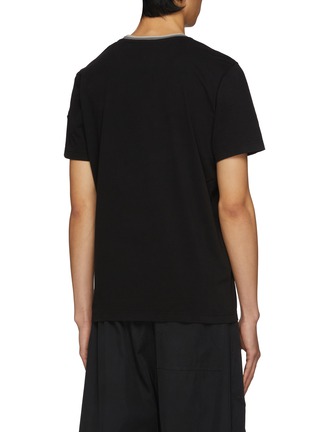 Back View - Click To Enlarge - MONCLER - Triple Layered Crewneck Logo Cotton T-Shirt