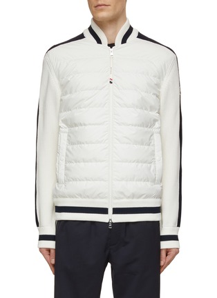 Main View - Click To Enlarge - MONCLER - Contrast Trim Puffer Knitted Jacket