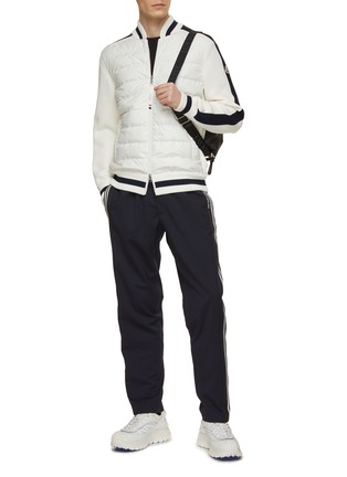 Figure View - Click To Enlarge - MONCLER - Contrast Trim Puffer Knitted Jacket