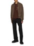 Figure View - Click To Enlarge - MONCLER - Suede Panel Ribbed Knit Jacket
