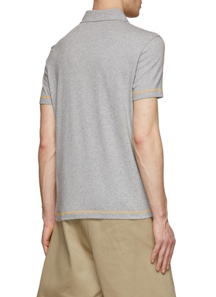 Back View - Click To Enlarge - MONCLER - Contrast Trim Cotton Polo Shirt
