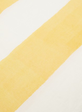 Detail View - Click To Enlarge - SUMMERILL & BISHOP - Stripe Linen Tablecloth — White/Yellow