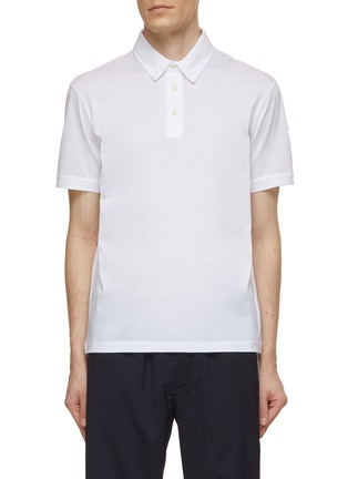 MONCLER | Logo Patch Cotton Polo Shirt