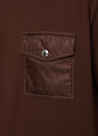  - MONCLER - Monogram Jacquard Pocket Crewneck Cotton T-Shirt