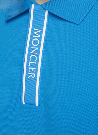  - MONCLER - Logo Grosgrain Cotton Polo Shirt