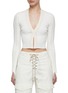 Main View - Click To Enlarge - DION LEE - Suture V-Neck Cropped Top