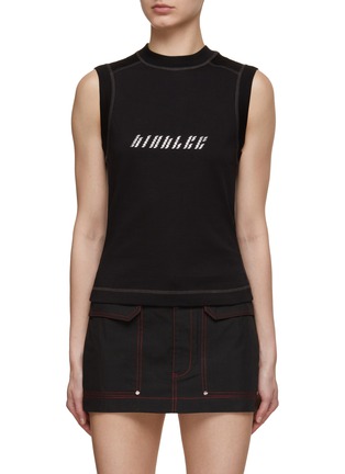 Main View - Click To Enlarge - DION LEE - Diamon Glass Embellished Muscle Tank