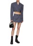 Figure View - Click To Enlarge - DION LEE - Riveted Cropped Blazer Skirt