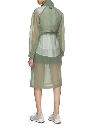 Back View - Click To Enlarge - PESERICO - High Neck Organza Military Coat