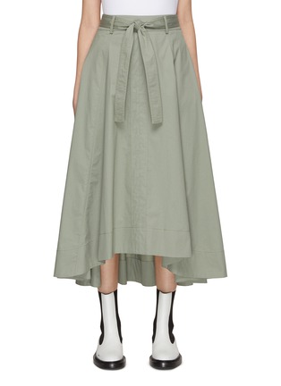 Main View - Click To Enlarge - PESERICO - Tie Waist Asymmetrical Hem Skirt