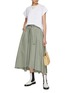 Figure View - Click To Enlarge - PESERICO - Tie Waist Asymmetrical Hem Skirt
