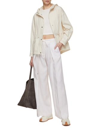 Figure View - Click To Enlarge - PESERICO - Drawstring Linen Pants