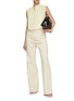 Figure View - Click To Enlarge - YVES SALOMON - Paper Leather Half Placket Top