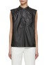 Main View - Click To Enlarge - YVES SALOMON - Paper Leather Half Placket Top