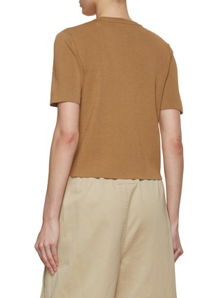 Back View - Click To Enlarge - YVES SALOMON - Ribbed Trim Knit Top