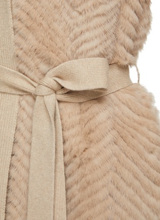  - YVES SALOMON - Belted Stripe Mink Wool Gilet
