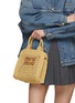 Front View - Click To Enlarge - MIU MIU - Small N/S Crochet Raffia Tote Bag