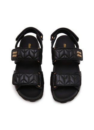 Detail View - Click To Enlarge - MIU MIU - Matelassé Leather Sandals