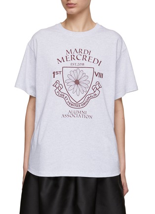 Main View - Click To Enlarge - MARDI MERCREDI-ACTIF - Alumni Emblem Crewneck Oversized T-Shirt