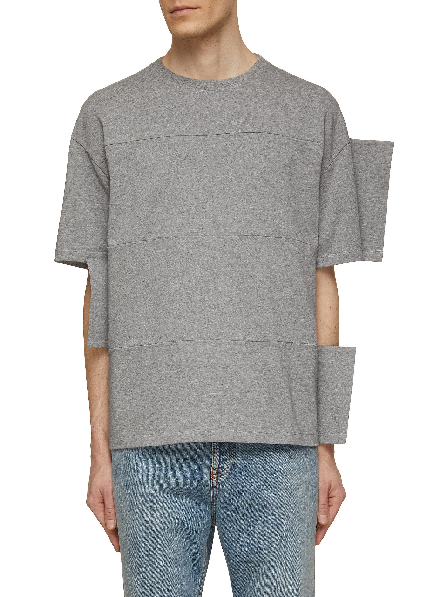 Distorted Panel Cotton T-Shirt