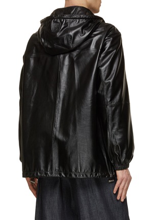 Back View - Click To Enlarge - LOEWE - Hooded Zip Up Leather Jacket