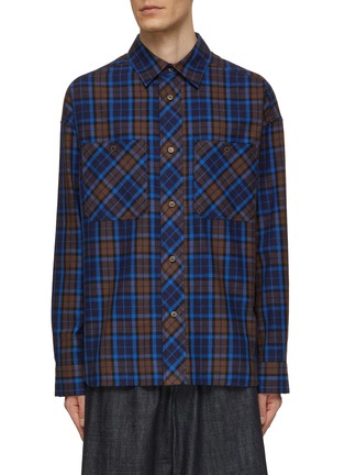 Main View - Click To Enlarge - LOEWE - Chequered Fannel Shirt