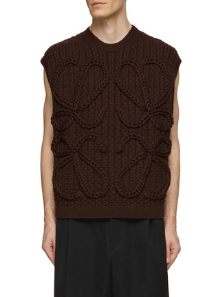 Main View - Click To Enlarge - LOEWE - Braided Anagram Knit Vest