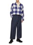 Figure View - Click To Enlarge - LOEWE - Oversized Check Wool Shirt