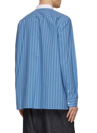 Back View - Click To Enlarge - LOEWE - Contrast Collar Striped Cotton Shirt