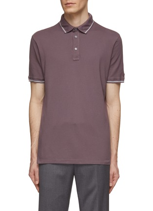 Main View - Click To Enlarge - PAUL & SHARK - Contrast Trim Polo Shirt
