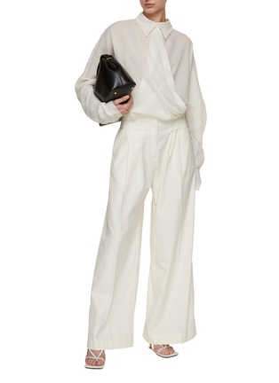Figure View - Click To Enlarge - GIA STUDIOS - Front Pleat Tailored Wide Leg Pants