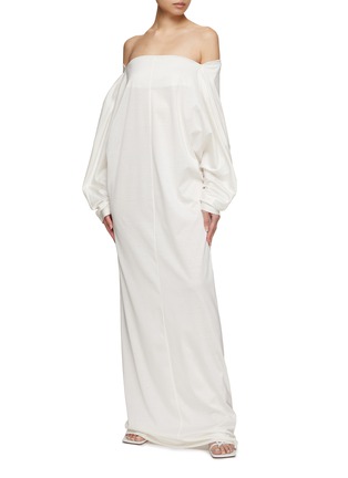 Figure View - Click To Enlarge - GIA STUDIOS - Off The Shoulder Draped Jersey Long Dress