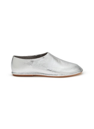 Main View - Click To Enlarge - EQUIL - Brooklyn Metallic Leather Mirror Flats