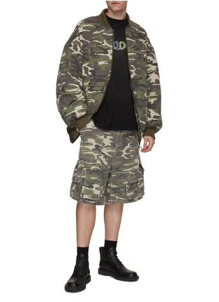 Figure View - Click To Enlarge - WE11DONE - Oversized Camouflage Print Bomber Jacket