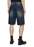 Back View - Click To Enlarge - WE11DONE - Dark Oil Washed Denim Shorts