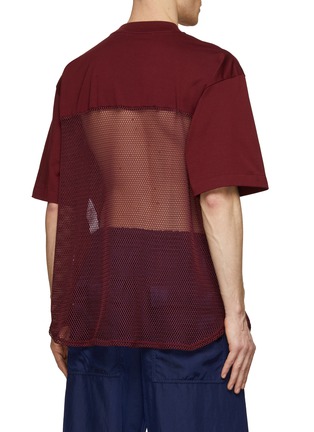Back View - Click To Enlarge - TOGA VIRILIS - Mesh Back Cotton T-Shirt
