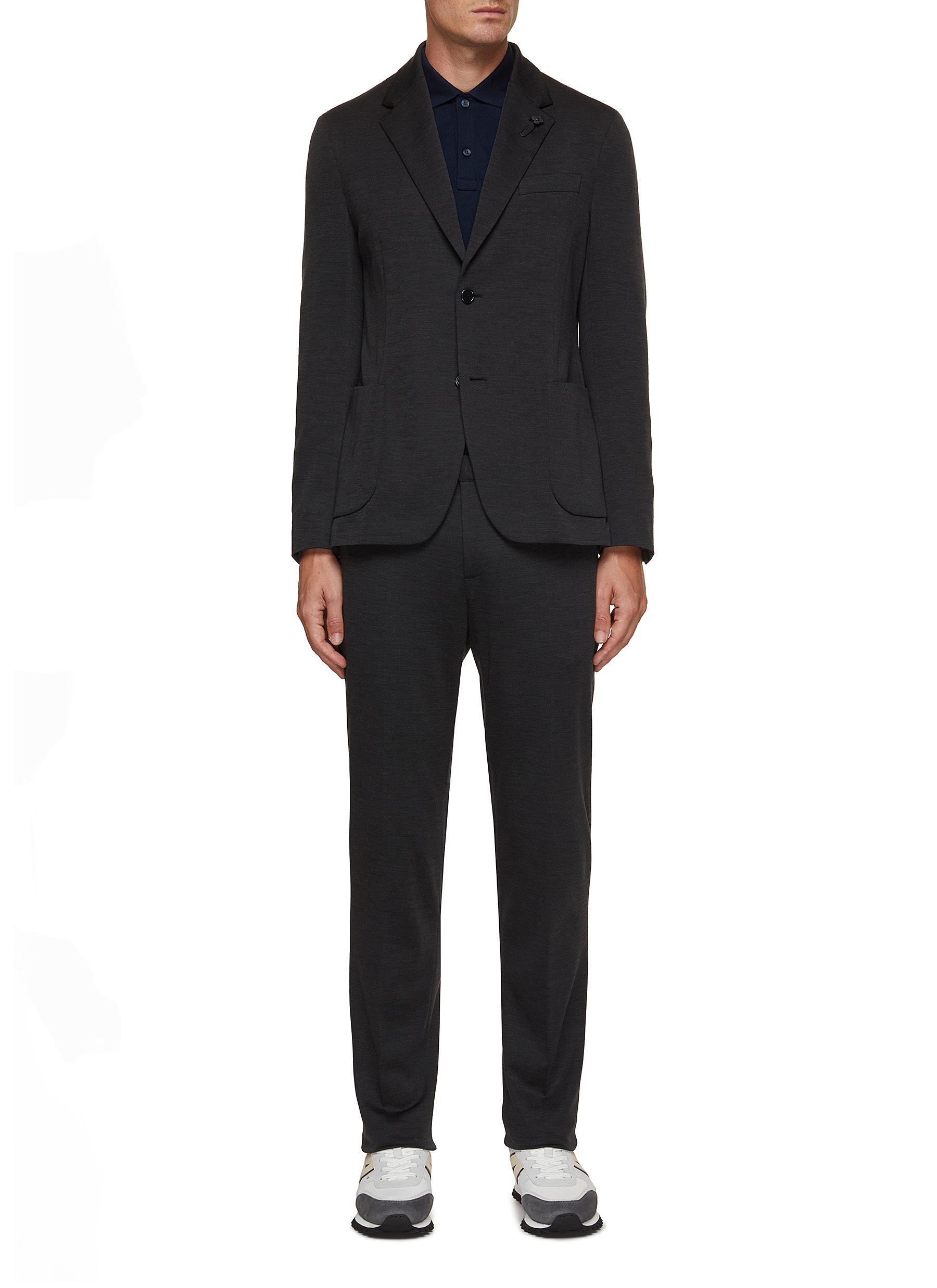 Lardini brooch-detail single-breasted suit - Black