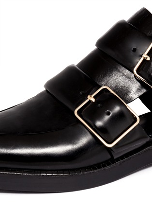 Detail View - Click To Enlarge - ALEXANDER WANG - Jacquetta cutout monk-strap leather shoes