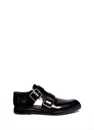 Main View - Click To Enlarge - ALEXANDER WANG - Jacquetta cutout monk-strap leather shoes
