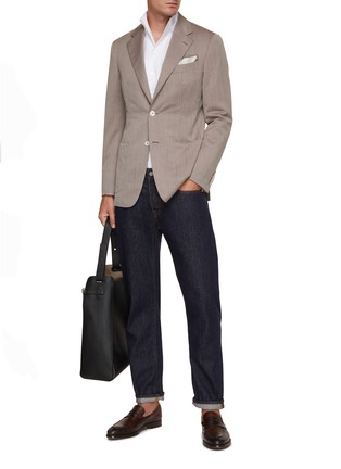 Raf Simons Grey Wool Silk Linen And Cashmere Blend Suit Trousers, $565 | MR  PORTER | Lookastic